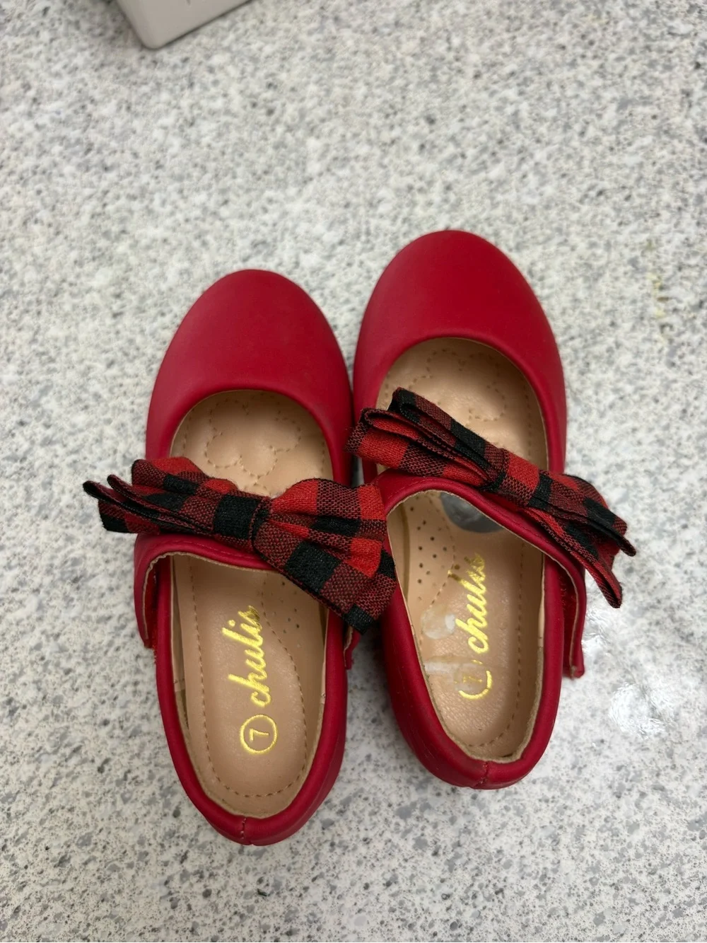 Girls Red Bow Mary Jane Flats - Kids Shoes